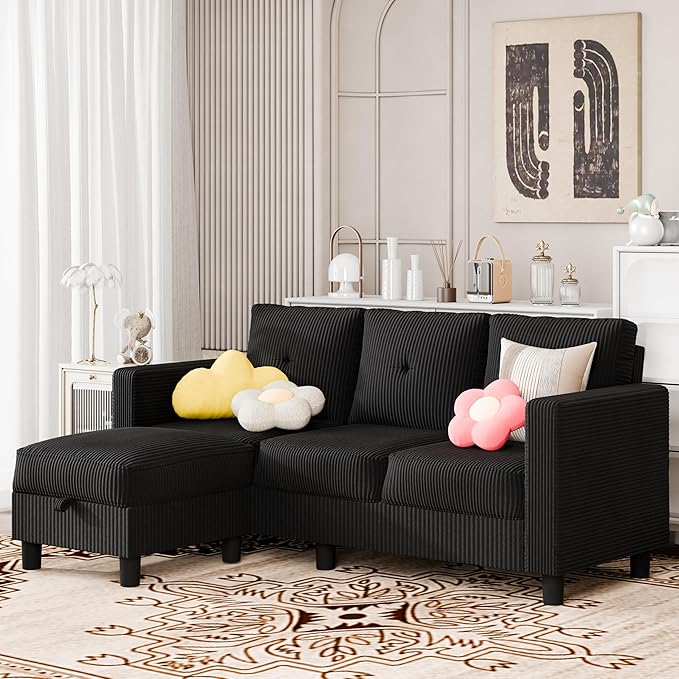 SUNLEI Convertible Sectional Couch Sofa