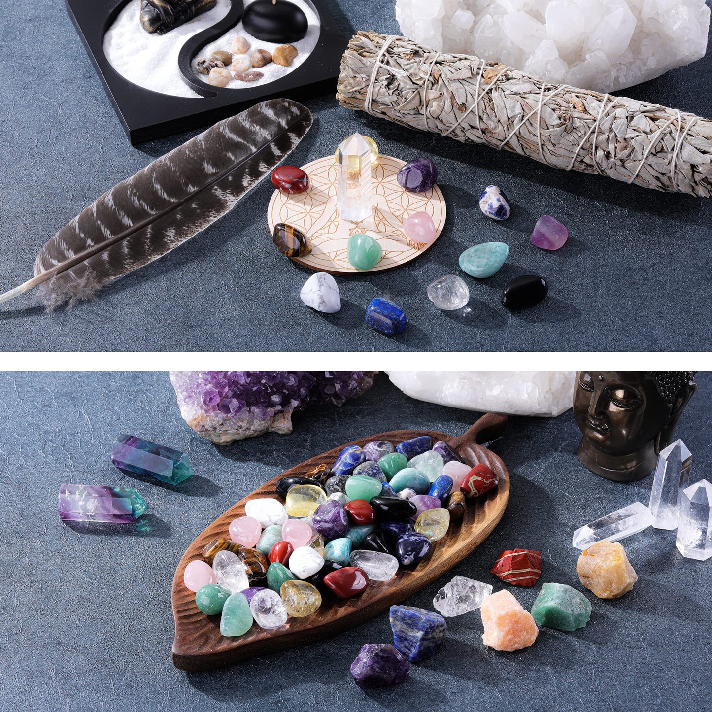 Top Plaza Bulk Amazonite Crystal Stones Real Natural Amazonite Reiki Healing Gemstones Small Tumbled Polished Stones for Energy Witchcraft Therapy Meditation Crystal Decorations 0.22Lb
