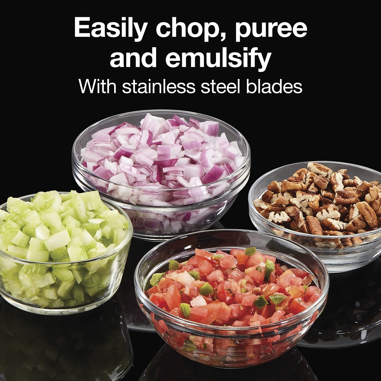 Proctor Silex Durable Electric Vegetable Chopper & Mini Food Processor for Chopping, Puree & Emulsify, 1.5 Cup, White