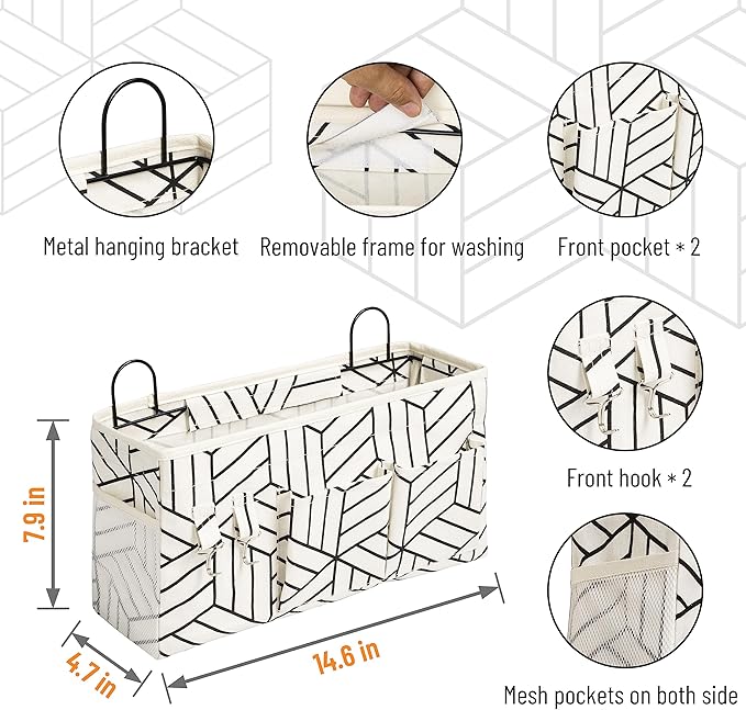 2pcs Large Wall Hanging Storage Bag, Door Closet Linen Fabric Pockets Organizer