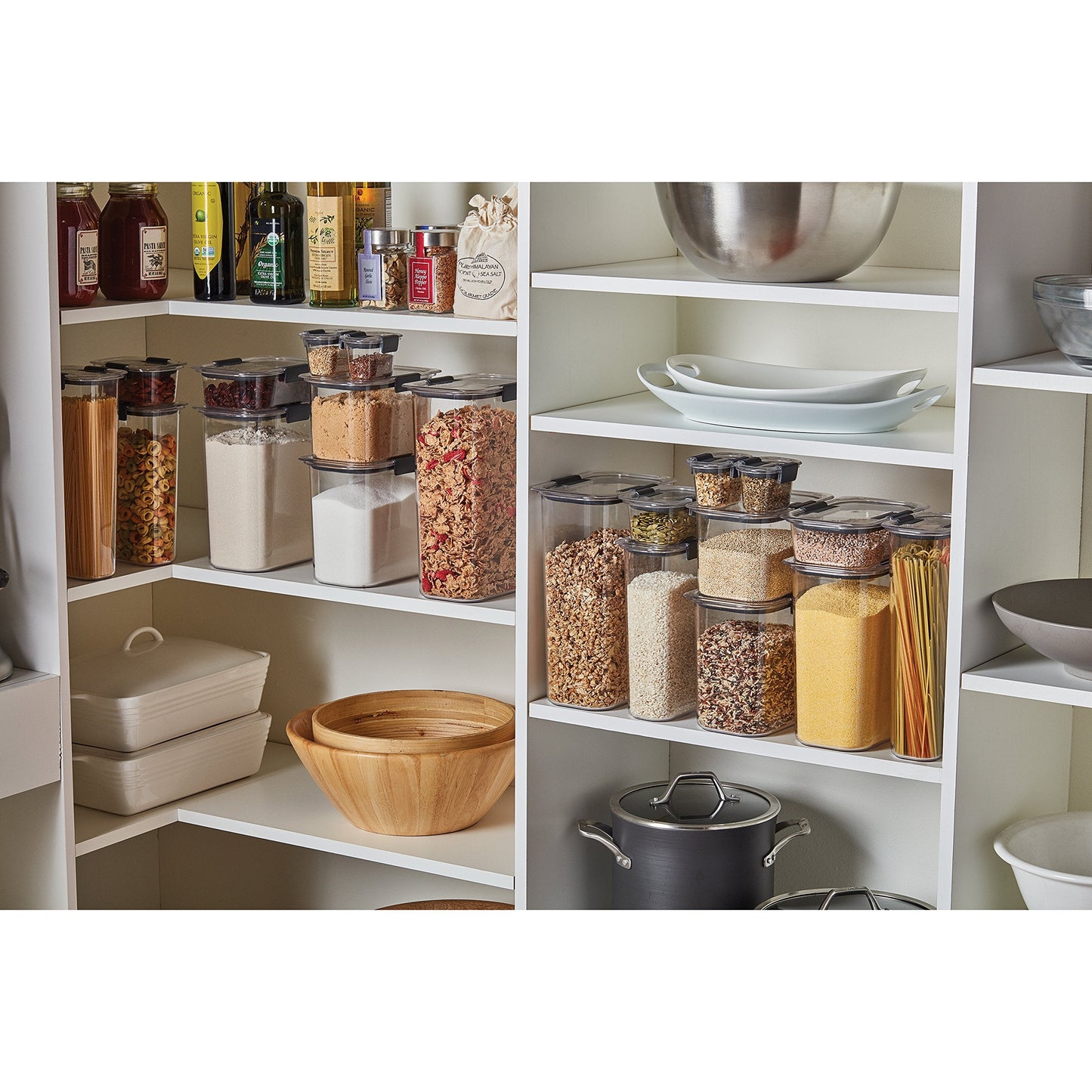 Rubbermaid Brilliance Pantry Storage Containers, 7.8 Cup and 12 Cup