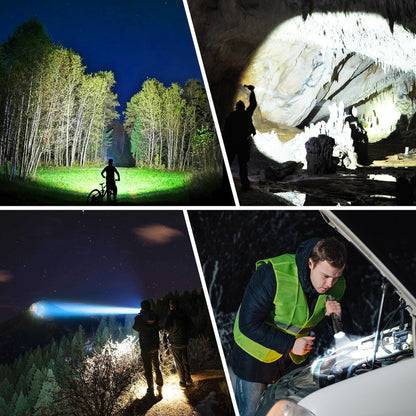 Blukar LED Torch Rechargeable, Super Bright Torches High Lumens -Adjustable Focus, 5 Modes, 5000 mAh Long Lasting, IP67 Waterproof, Powerful Handheld Flashlight for Camping, Hiking, Emergency