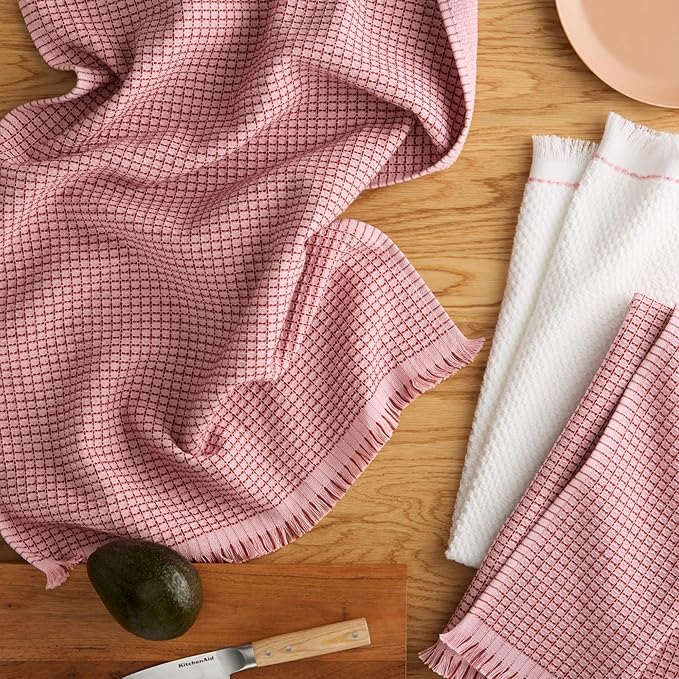 KitchenAid Gourmet Series Gridlines Kitchen Towels 3-Pack Set, 100% Cotton