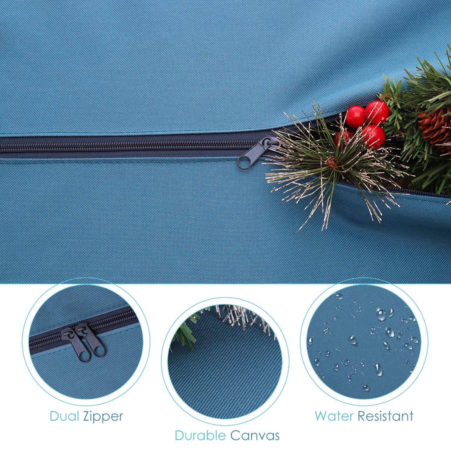 Hearth & Harbor 7.5 ft Christmas Tree Storage Bag - Artificial Christmas Tree Bag with Reinforced Handles, Dual Zipper, Wide Opening - Large Storage Container for Trees and Decorations, 2 Piece set