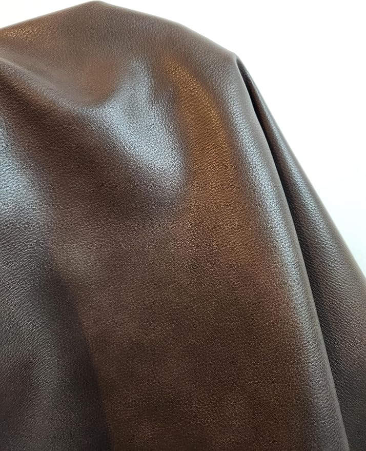 NAT Leathers | Cacao Brown Pebblegrain Soft Faux Vegan Leather PU | 2 Yards Cut