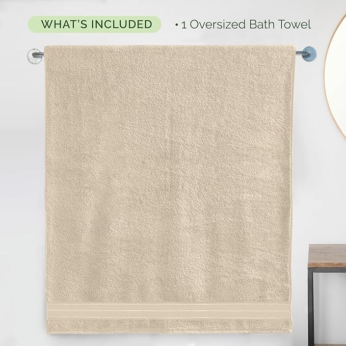 Elegant Comfort Three Line Popcorn Extra Large Luxury Bath Towel
