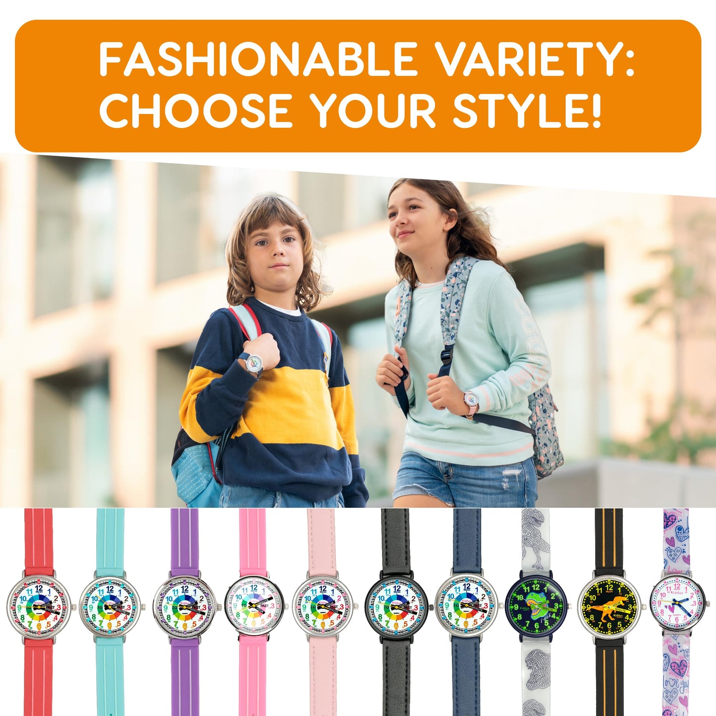 Kiddus Educational Watches for Girls. Children Watch to Learn Time. Analogue First Watch for Kids from 5 Years Old. Time Teacher Exercices Included