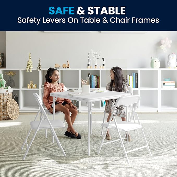 Flash Furniture Mindy Kids 5-Piece Folding Square Table and Chairs Set