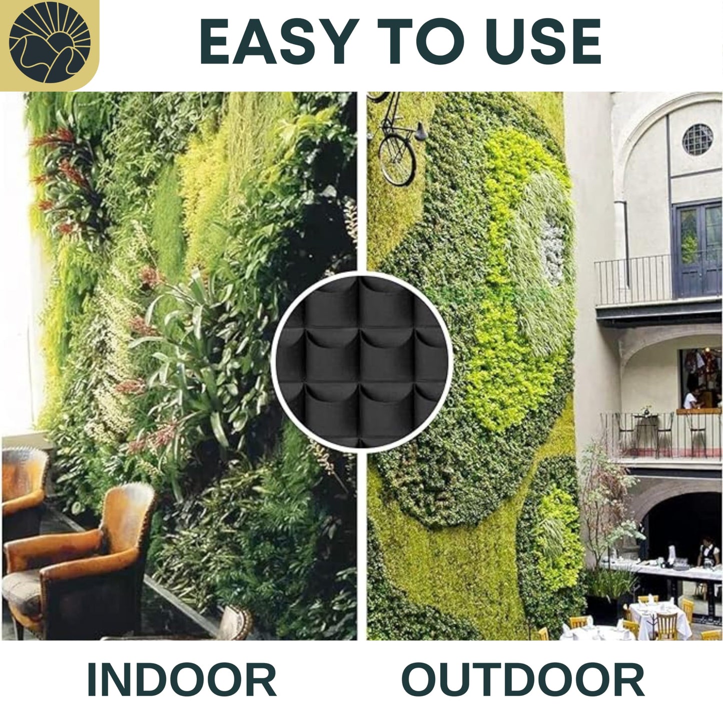 SunVara Vertical Wall Planter 64 Pockets Living Wall Garden