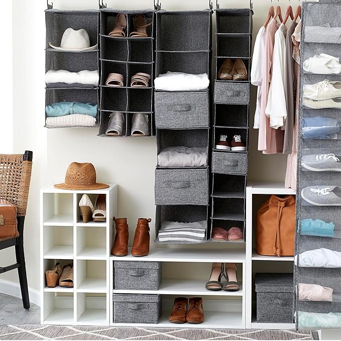 Household Essentials 6 Shelf Hanging Closet Organizer, Hanging Closet Shelf