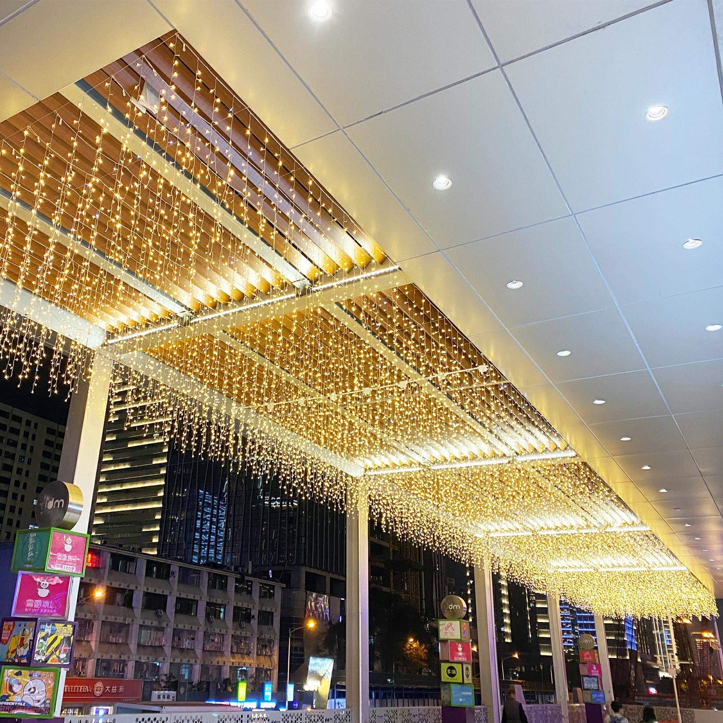 ZIMINGU Icicle Dripping Lights, 13FT 144 LEDs 8 Modes Christmas Connectable Twinkle Window Curtain Fairy Waterfall Diwali Ceiling String Lights for Outdoor Indoor Decorations (Warm White, 4X0.6M)