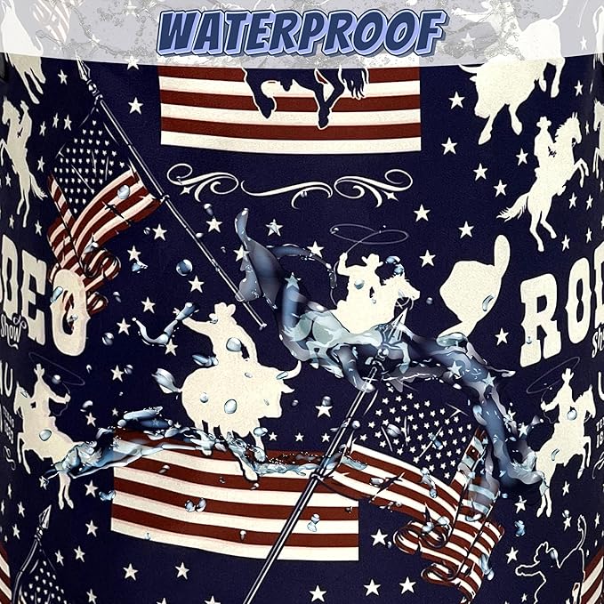 Western Cowboy Laundry Hamper Foldable Oxford Cloth American Flag Laundry Basket