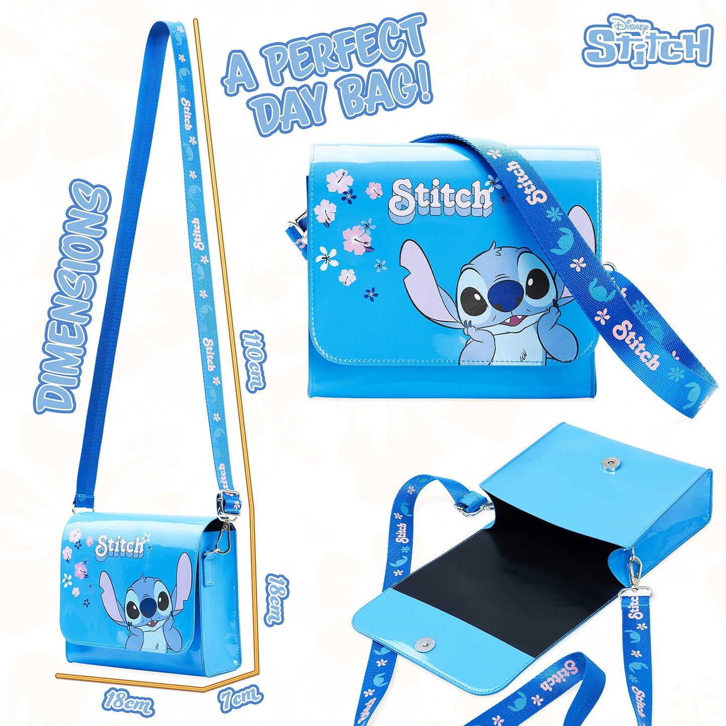 Disney Girl's Shoulder Bags Handbags, Blue Stitch, One Size