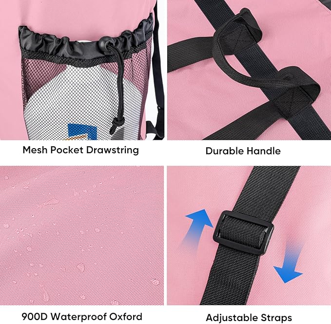BALEINE 2PK 120L Laundry Bag Backpack, 900D Oxford Fabric Large Travel Laundry