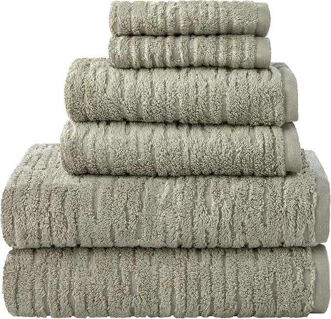 SKL Home CloudSoft 100% Cotton Luxury 6-Piece Towel Set, 600 GSM, Ultra Plush &