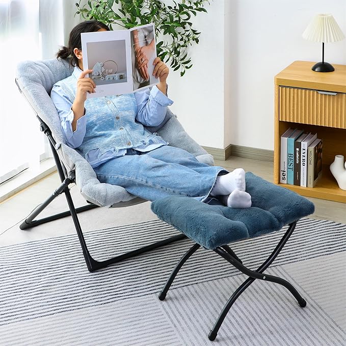 15" Folding Ottoman, Foldable Footrest Stool, Portable Small Foot Stool