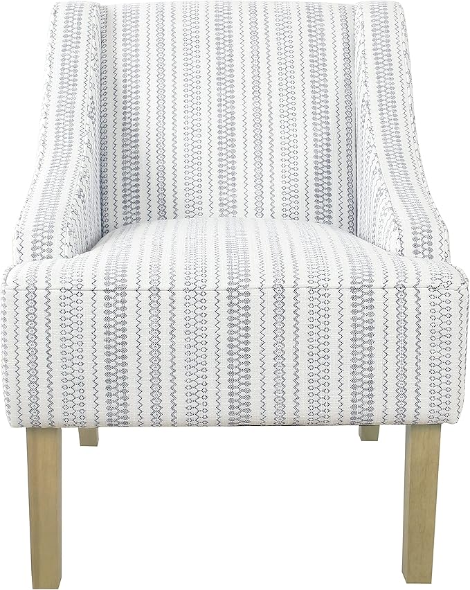 HomePop Swoop Arm Accent Chair, Ivory Stripe