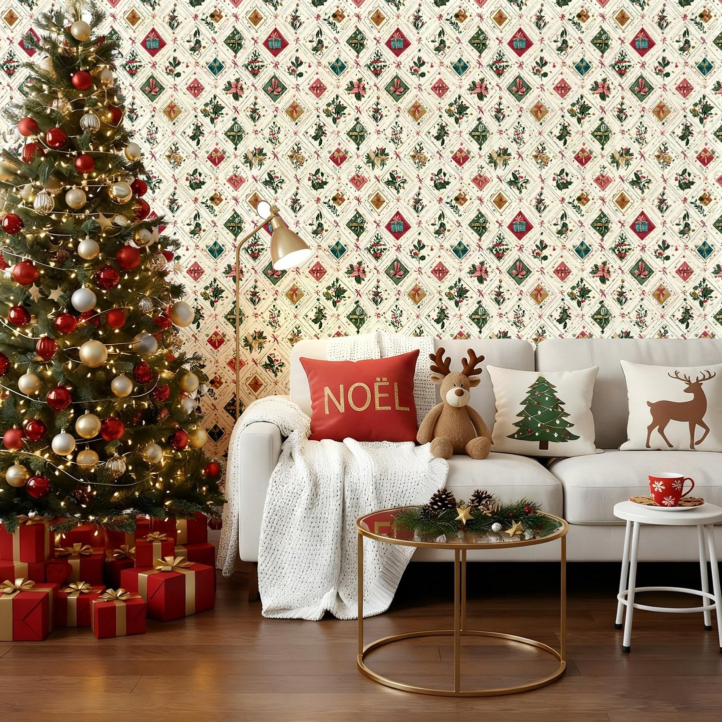 Kitico Peel and Stick Wallpaper – Self Adhesive Wall Paper for Walls, Waterproof Removable Contact Paper Roll for Everyday Home Décor & Christmas Gift Wrap Roll 17.3"x393"