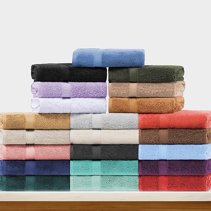 SUPERIOR Egyptian Cotton Pile 3 Piece Towel Set, Includes 1 Bath, 1 Hand