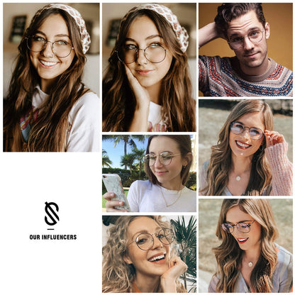 SOJOS Blue Light Blocking Computer Glasses Round Eyewear Anti Blue Light Lens Preppy Chic SJ5024 with Demi Frame/Anti-Blue Light Lens