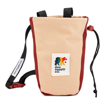 Oso Supply Co - Chalk Bag for Rock Climbing, U-Shaped Chalk Bucket with Zippered Pocket, Drawstring, Abrasion-Resistant Fabric, Perfect Gear for Indoor/Outdoor Climbing Bouldering (Burnt Sienna)
