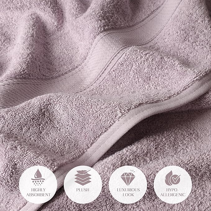 SUPERIOR Egyptian Cotton Pile 6 Piece Towel Set, Includes 2 Bath, 2 Hand