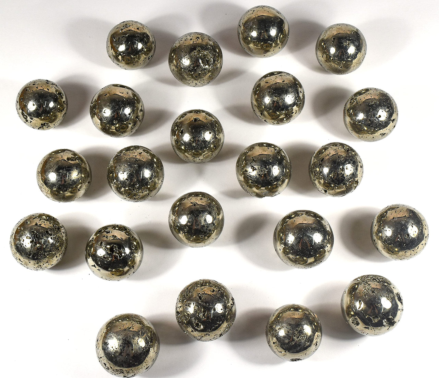 HQRP 46mm Golden Iron Pyrite Sphere Polished Natural Sparkling Gemstone Cubes Druzy Crystal Mineral Geode Cluster Ball - Peru + Stand (1PC)
