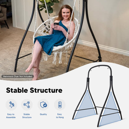 SUNCREAT Hammock Chair Macrame Swing with Stand Included, 400 lbs Capacity, Beige