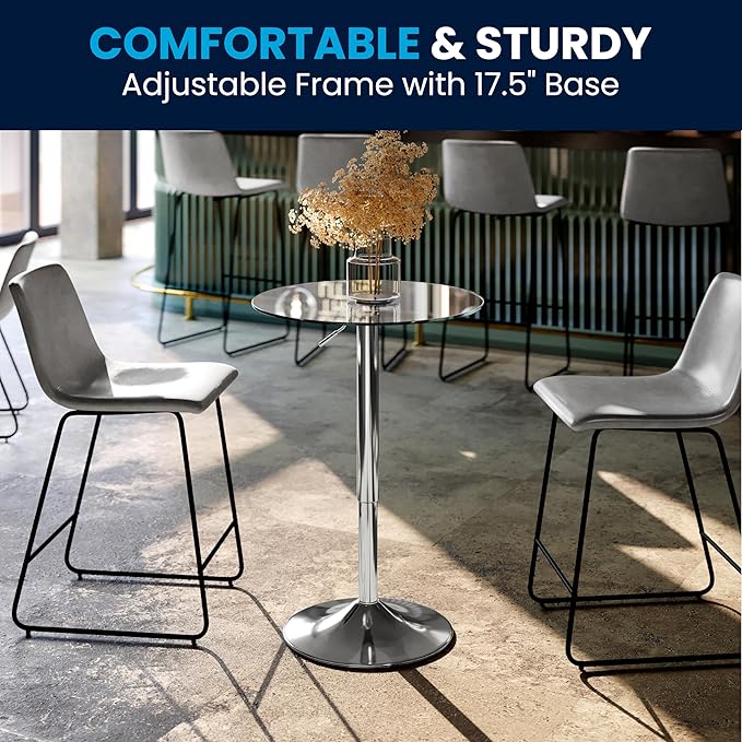 Flash Furniture Chad 23.5'' Round Glass Cocktail Table