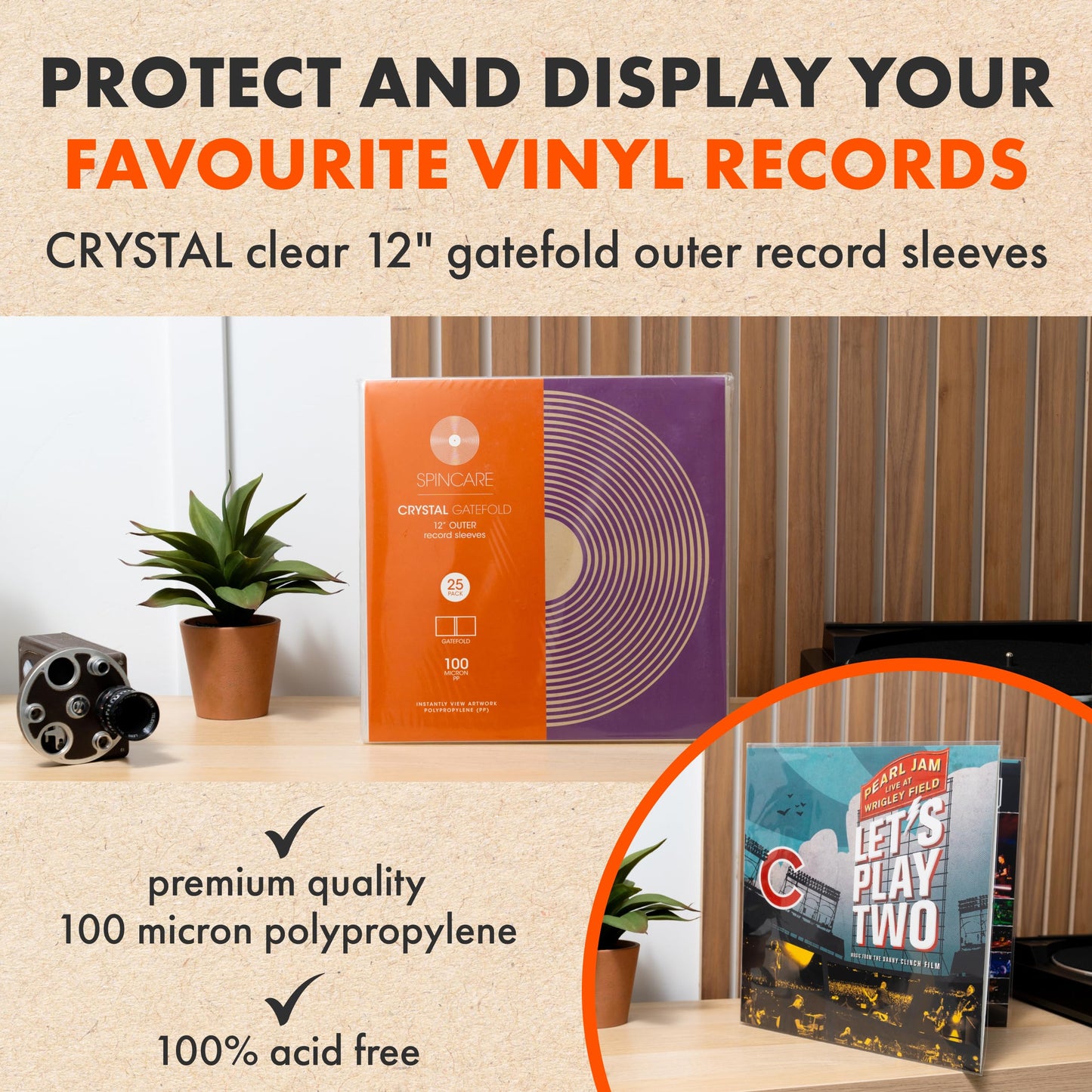 25x 12 Inch Gatefold Outer Vinyl Record Sleeves | Crystal Clear Covers Fit Single & Double Gatefold Albums | Acid-Free Protective Plastic Sleeves | Clean & Crisp Polypropylene