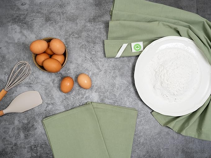 Organic Cotton Bulk Sage Green Flour Sack Kitchen Towels