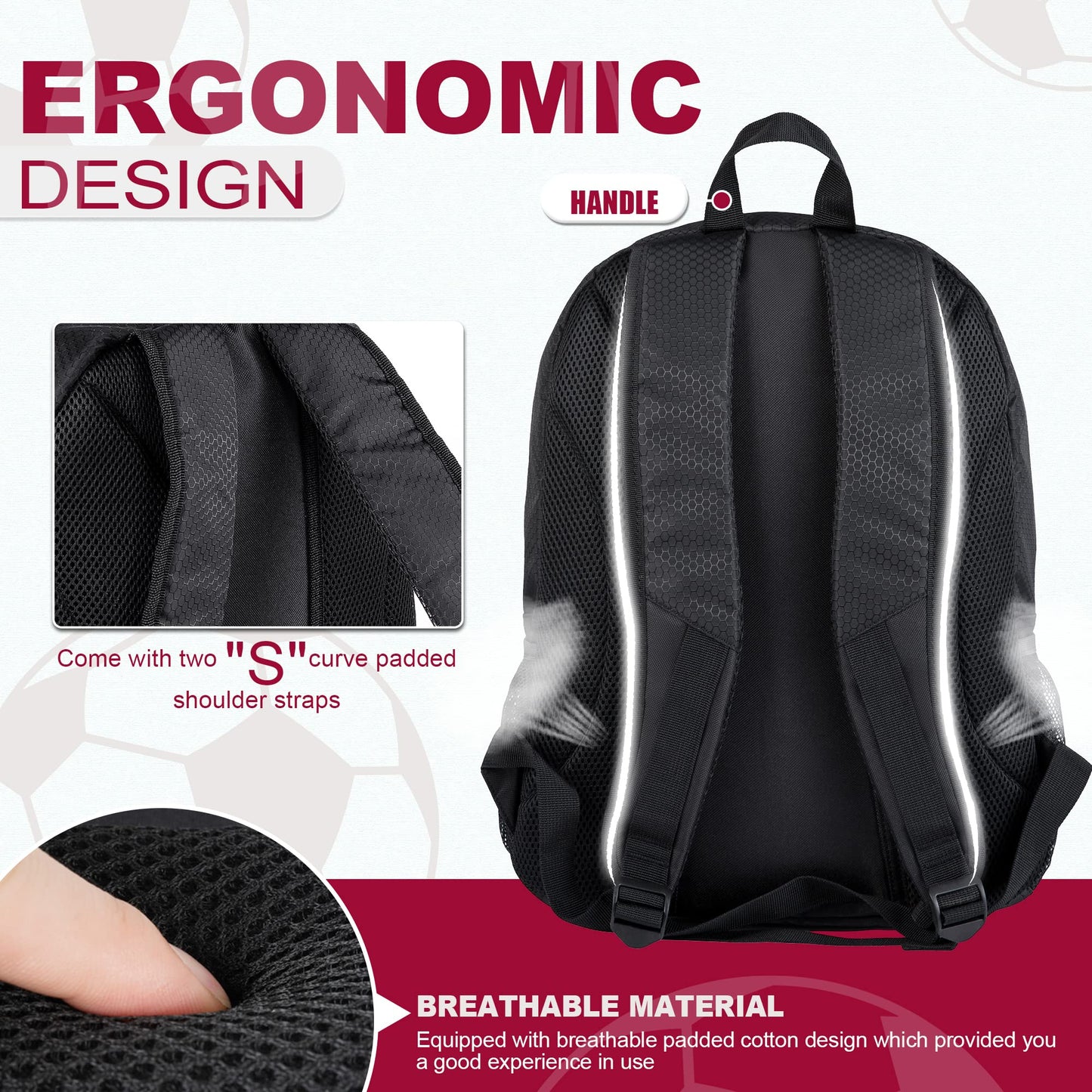 Himal Outdoors Soccer Bag-Backpack for Soccer,Backpack for Football & Volleyball & Handball,Sports Bag with Separate Cleat and Ball Holder