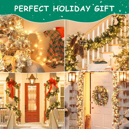HEYFUNi Clear Christmas Lights Set,50 Count 13Feet Incandescent Bulb Mini String Lights for Christmas Tree Holiday Garland Party Weeding Xma Home Indoor&Outdoor Decorations,White Wire