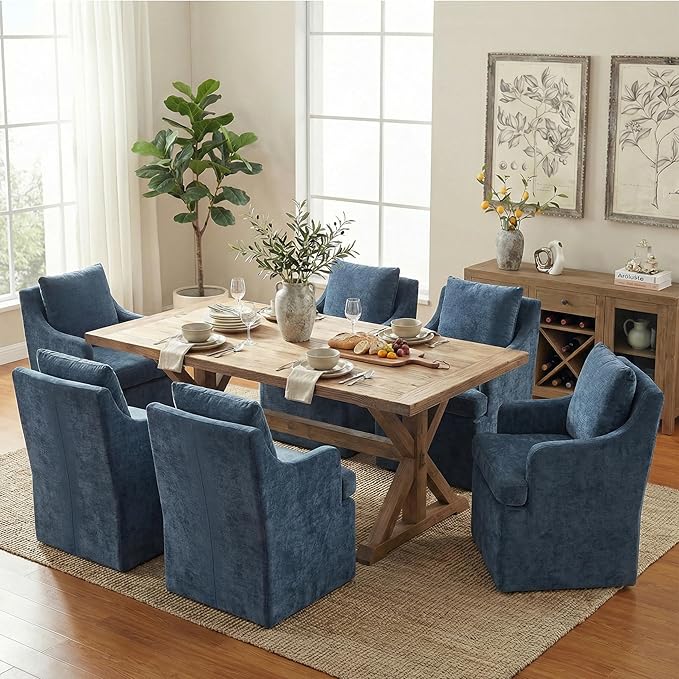 VKNOW Upholstered Dining Chairs Set of 6, Modern Kitchen Chairs Dinner Chairs