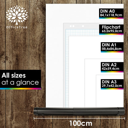 OfficeTree Art Tube Storage Black A0 - Poster Carrier for Transport and Storage - Drawing Tube - Adjustable Length and Carry Strap - Storage Tubes