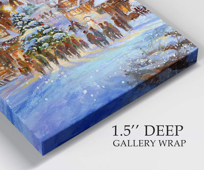 Renditions Gallery Abstract Christmas Art Prints for Home Decor Snowy White Christmas Canvas Wall Hanging Paintings for Bedroom Dining Living Room Office Home Kitchen Wall Decor - 32"X48" LT18