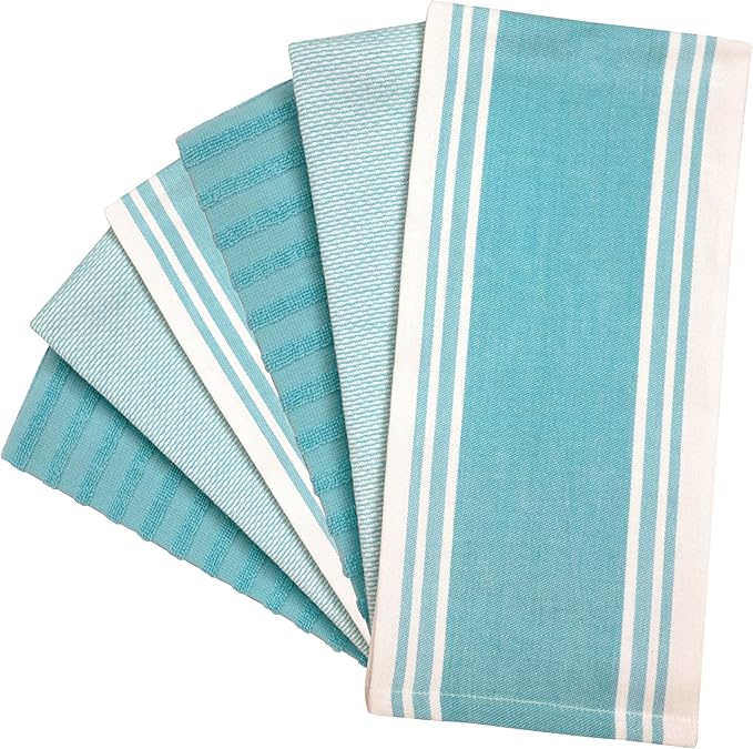 Premium Kitchen Towels | Large Cotton Dish Towels | Flat & Terry Highly