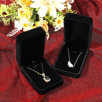 20 Pcs Necklace Pendant Box Velvet Jewelry Storage Display Case Ring Earring Pendant Jewelry Boxes Pearl Necklace Holder Gift Boxes for Christmas Wedding Engagement Birthday Anniversary(Black)