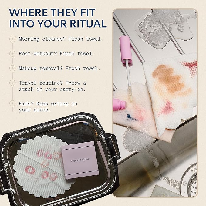 The Skinny Confidential Disposable Face Towels, 20% Polyester