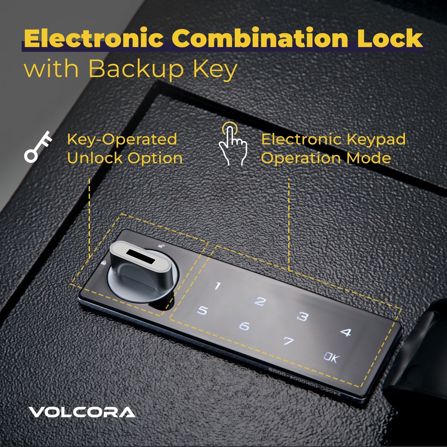 Volcora Key Drop Box with Lock, Drop Slot Depository Safe Box Digital Keypad, Outdoor Money Drop Safe for Business, Cash Drop Box, Wall Mount Mailbox, Electronic Programmable Lock, Black
