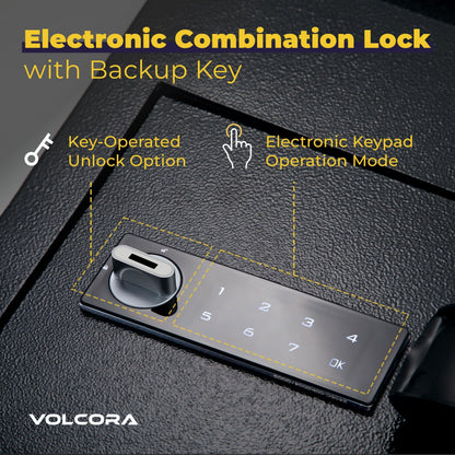 Volcora Key Drop Box with Lock, Drop Slot Depository Safe Box Digital Keypad, Outdoor Money Drop Safe for Business, Cash Drop Box, Wall Mount Mailbox, Electronic Programmable Lock, Black