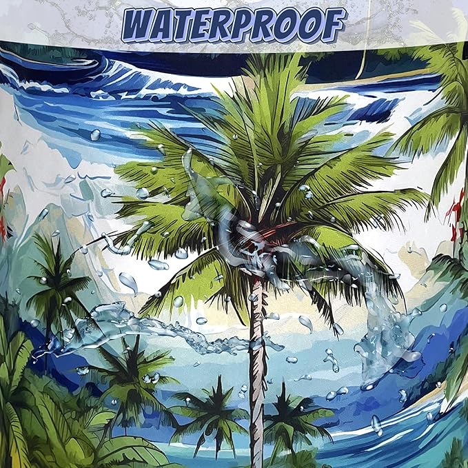 Tropical Palm Tree Laundry Basket Oxford Cloth Colorful Hawaii Laundry Hamper