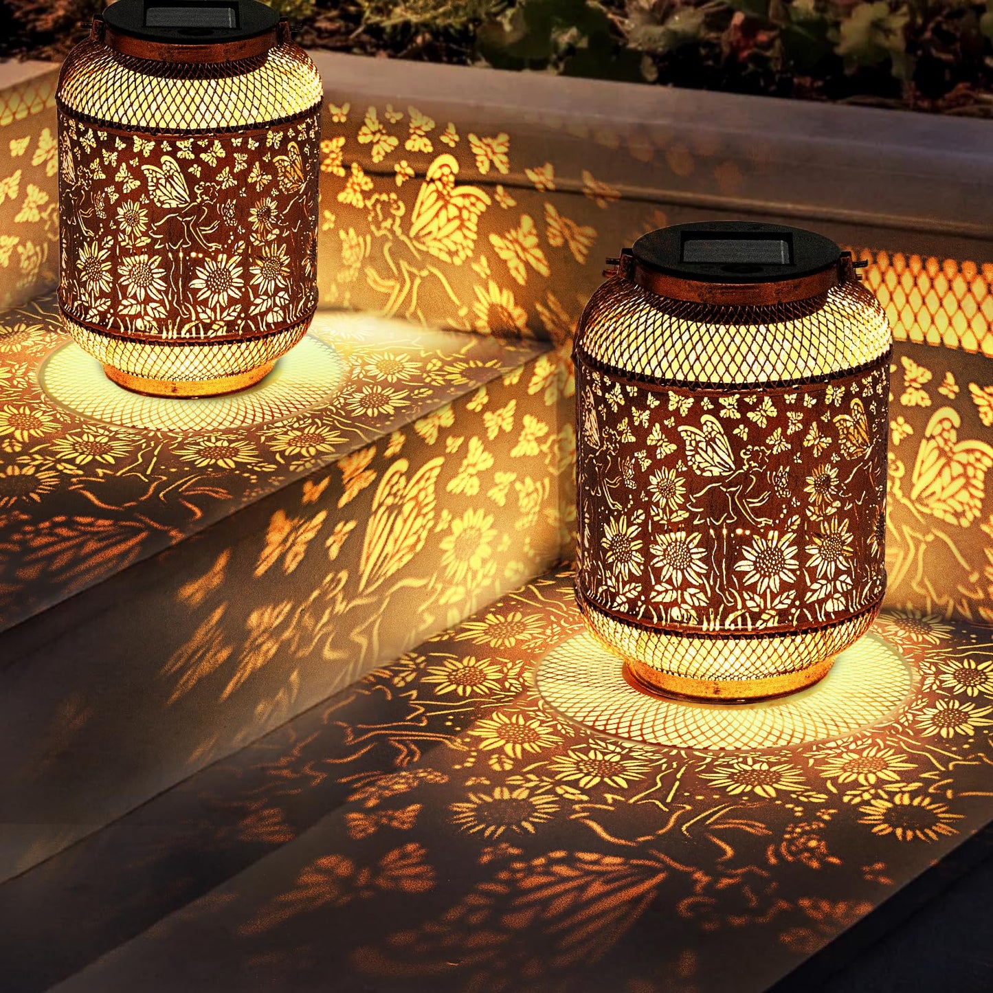 Hummingbird Solar Lantern Outdoor Waterproof Garden Decor, Christmas Gifts for Women, Mom, Metal Hanging Sunflower Solar Lights Outdoor Decoration for Yard, Patio, Tabletop, Pathway