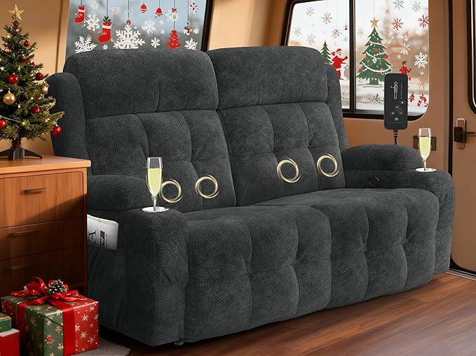 RV Loveseat Recliner Sofa, Wall Hugger Double Recliners