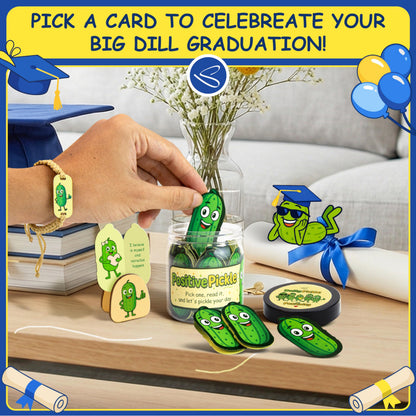 Stofinity 60 Positive Pickle Affirmation Cards Jar - Small Birthday Gifts for Teen Girls Trendy Stuff, High School Graduation Gift For Her, Daughter, Mothers Day Gifts for Mom, Sister, Friends