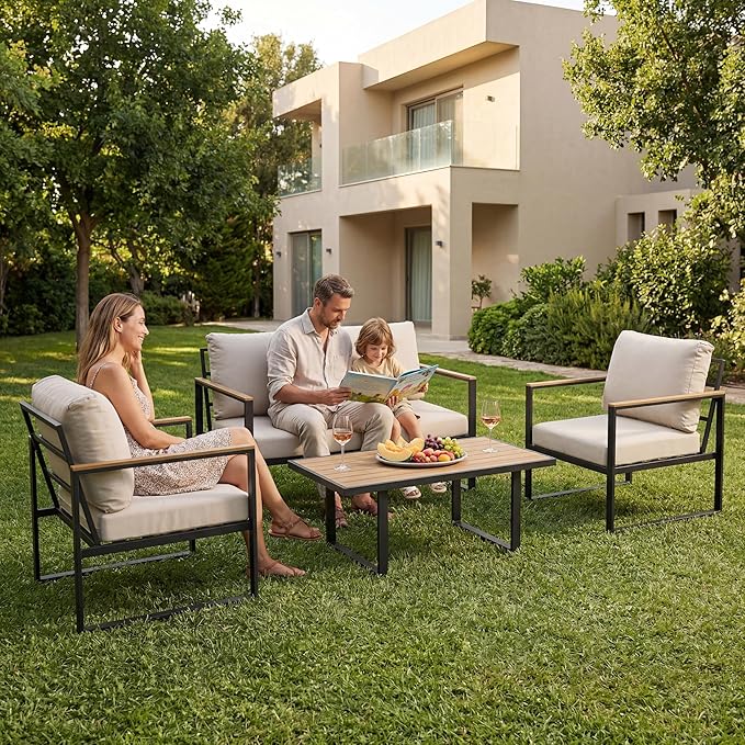 GarveeLife 4 Piece Outdoor Patio Furniture Set