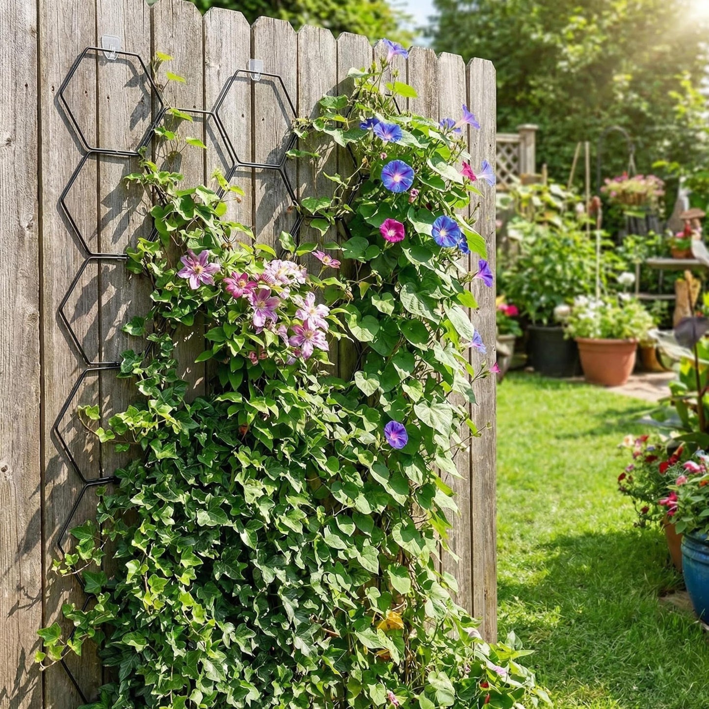 Lupnkl Garden Trellis, Climbing Plant & Vine Support Indoor & Outdoor Use, Sturdy Durable Build, Ideal Home Gardening Accessory for Potted Greenery & Vines