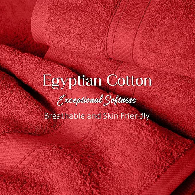 SUPERIOR Egyptian Cotton Pile Bath Towel Set of 2, Ultra Soft Luxury Towels
