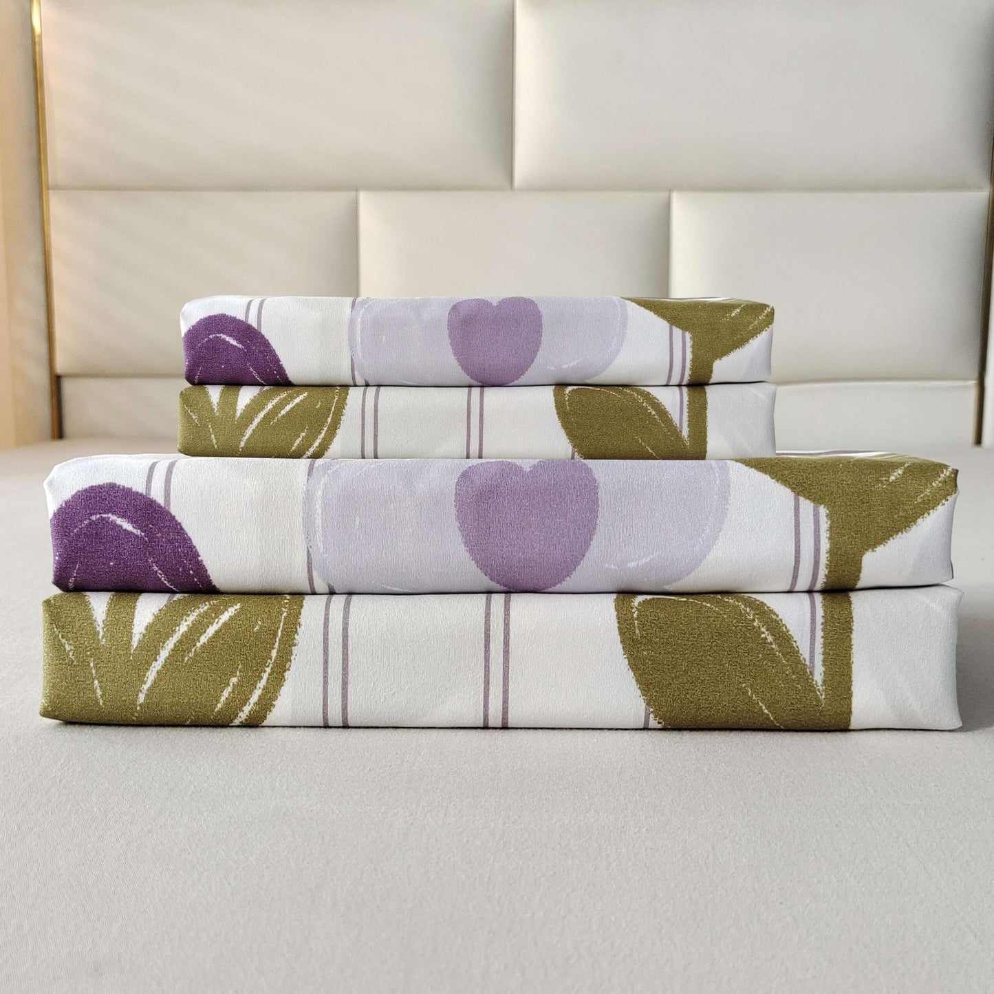 SDIII 4PCS Purple Floral Twin Bed Sheets Set, Soft Microfiber Floral Bed Sheets Twin, Wrinkle and Fade Resistant, Cooling Sheet on Amazon