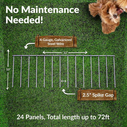 Dig Defence Original Animal Barrier Fence - Large Decorative Garden Fence, Outdoor No Dig Fence for Dogs and Rabbits, Yard and Patio - 32”(L) x 10”(H), 24 Pack